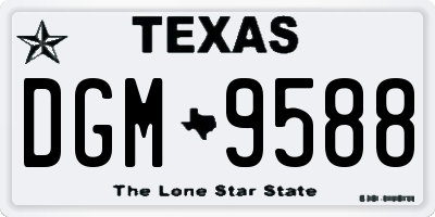 TX license plate DGM9588