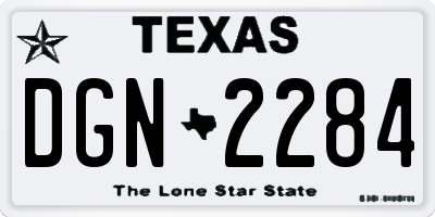 TX license plate DGN2284