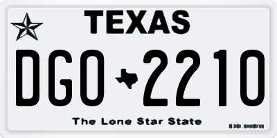 TX license plate DGO2210