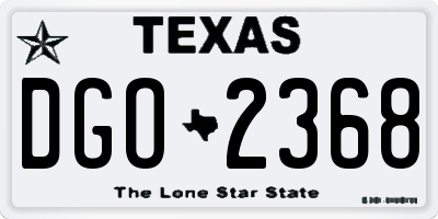 TX license plate DGO2368