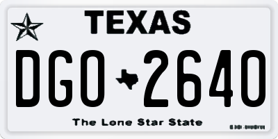 TX license plate DGO2640