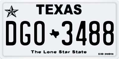 TX license plate DGO3488