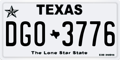 TX license plate DGO3776
