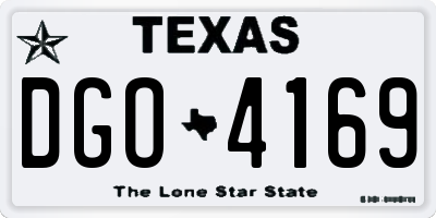 TX license plate DGO4169