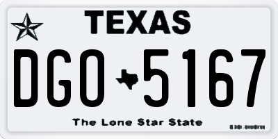 TX license plate DGO5167