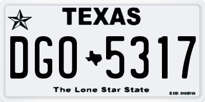TX license plate DGO5317