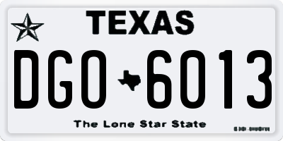 TX license plate DGO6013