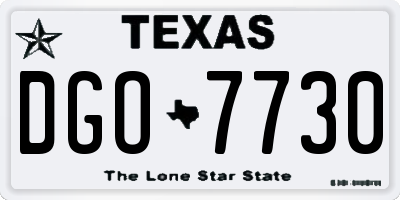 TX license plate DGO7730