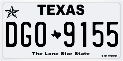 TX license plate DGO9155
