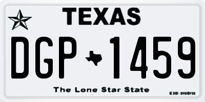 TX license plate DGP1459