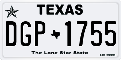 TX license plate DGP1755