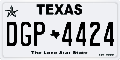 TX license plate DGP4424