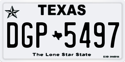 TX license plate DGP5497
