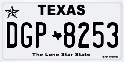 TX license plate DGP8253