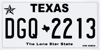 TX license plate DGQ2213