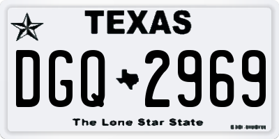 TX license plate DGQ2969