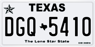 TX license plate DGQ5410