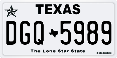 TX license plate DGQ5989