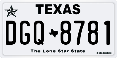 TX license plate DGQ8781