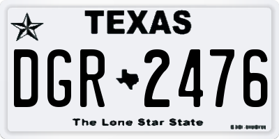 TX license plate DGR2476