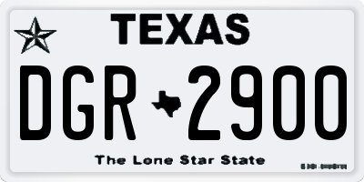 TX license plate DGR2900