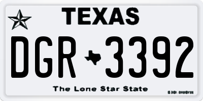TX license plate DGR3392