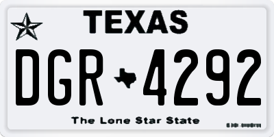 TX license plate DGR4292