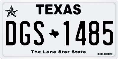 TX license plate DGS1485
