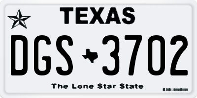 TX license plate DGS3702