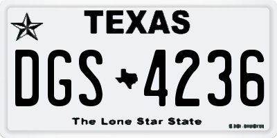 TX license plate DGS4236