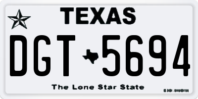 TX license plate DGT5694