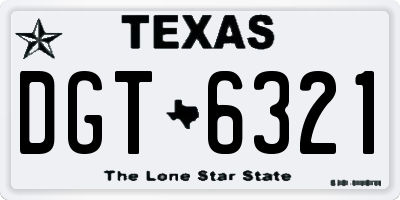 TX license plate DGT6321