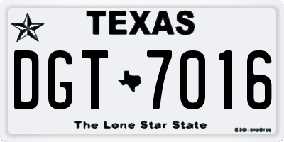 TX license plate DGT7016