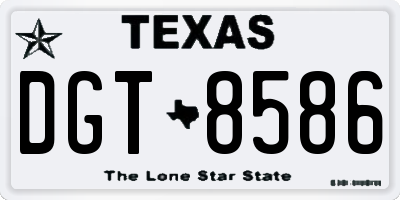 TX license plate DGT8586