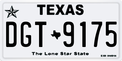 TX license plate DGT9175
