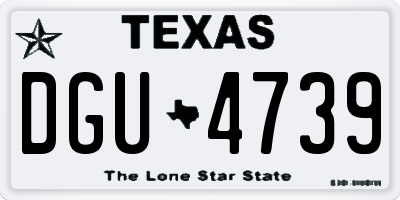 TX license plate DGU4739