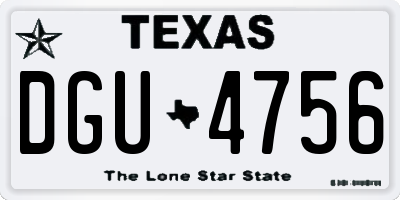 TX license plate DGU4756