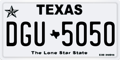 TX license plate DGU5050