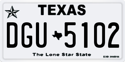 TX license plate DGU5102