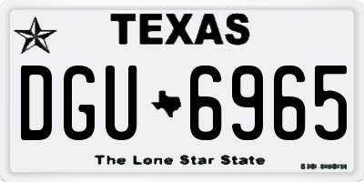 TX license plate DGU6965