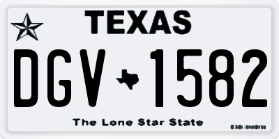 TX license plate DGV1582
