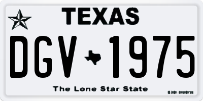 TX license plate DGV1975