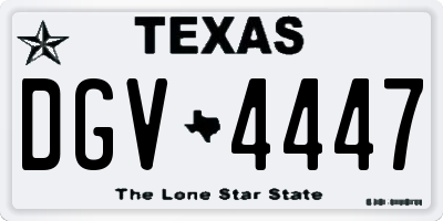 TX license plate DGV4447