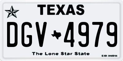 TX license plate DGV4979