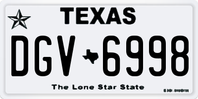 TX license plate DGV6998