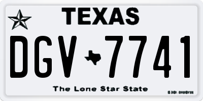 TX license plate DGV7741