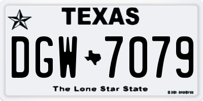 TX license plate DGW7079