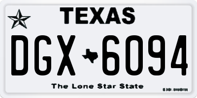 TX license plate DGX6094