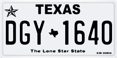 TX license plate DGY1640