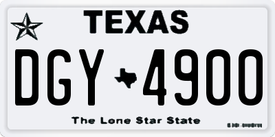 TX license plate DGY4900